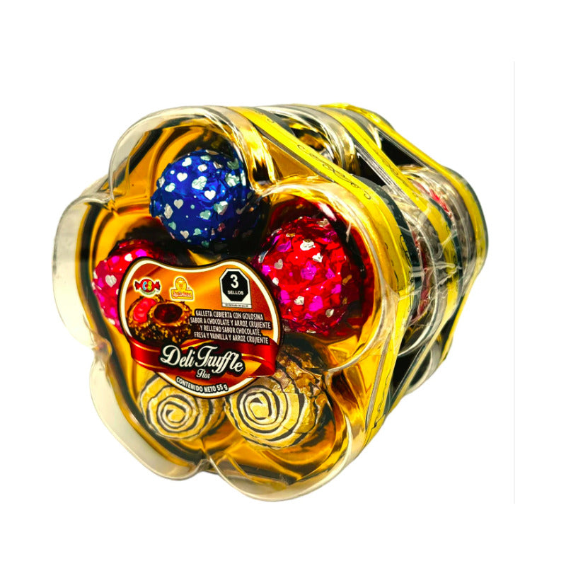 Caramelo Deli Truffle Flor Sabor Chocolate 12 Pzas De 55 Gr