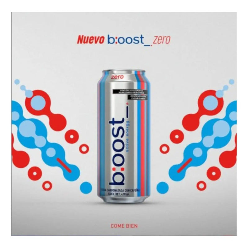 Pack De 12 Energizante Boost Active Energy Zero 470 Ml