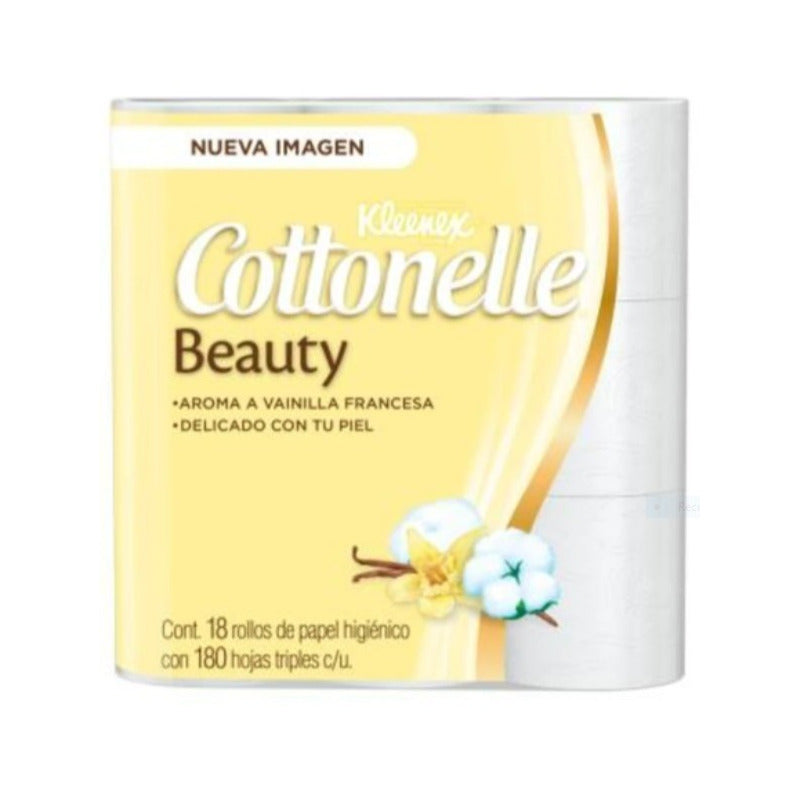 Papel Kleenex Cottonelle Beauty 18 Rollos 180 Hojas Triples