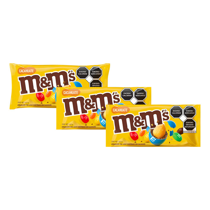 Chocolates M&m Con Leche Y Cacahuate 24 Paquetes De 43.8g