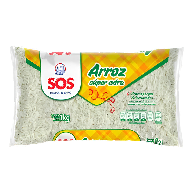 Arroz Sos Grano Largo Uruguayo 1kg (6pzs)