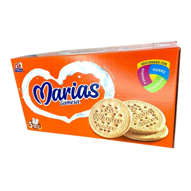 Galletas Marias Gamesa De 720g Con 5 Rollos De 144g C/u