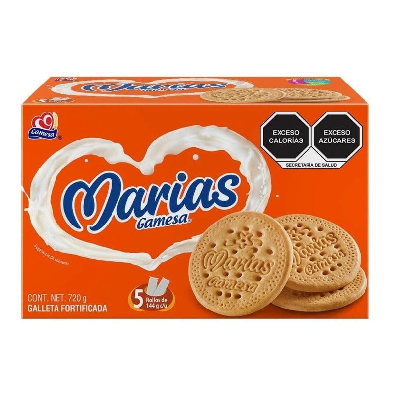 Galletas Marías Gamesa 5 Rollos De 144 G C/u