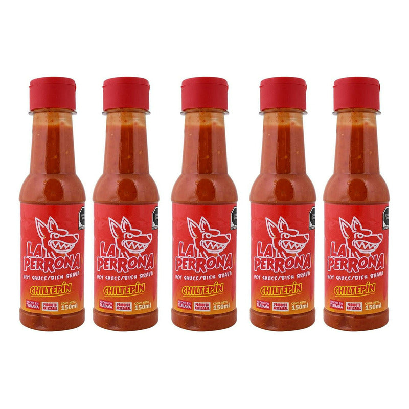 Salsa La Perrona Chiltepín  150 Ml 5 Pz