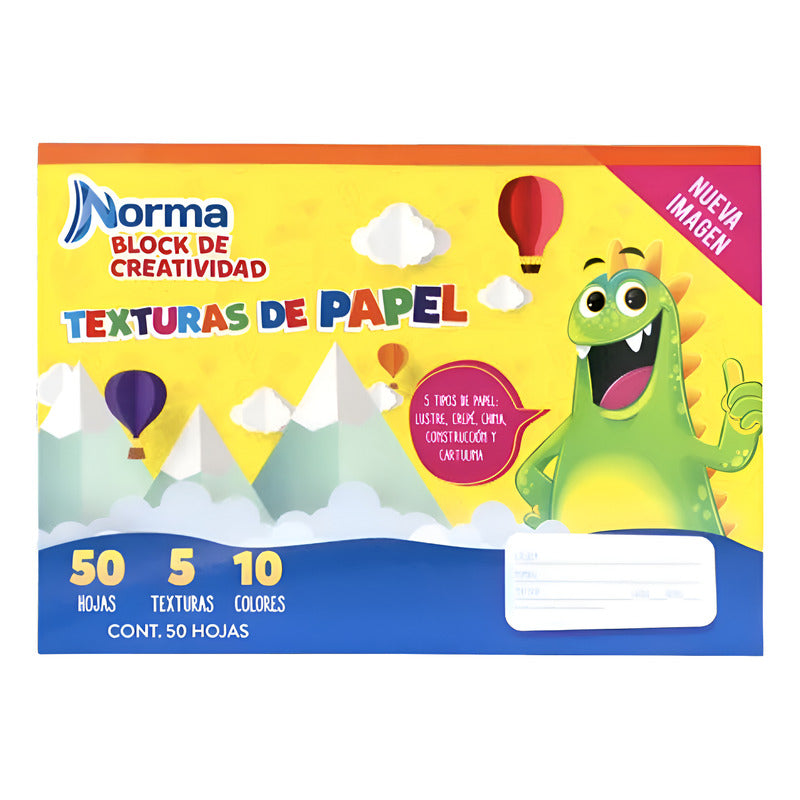 Block Escolar Norma Texturas 33.5x23.5cm 50 Hojas