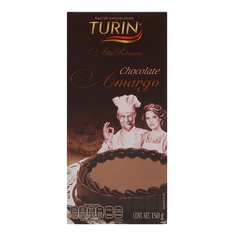 Chocolate Amargo Reposteria Turin Caja 150gr 2 Pack Ipg