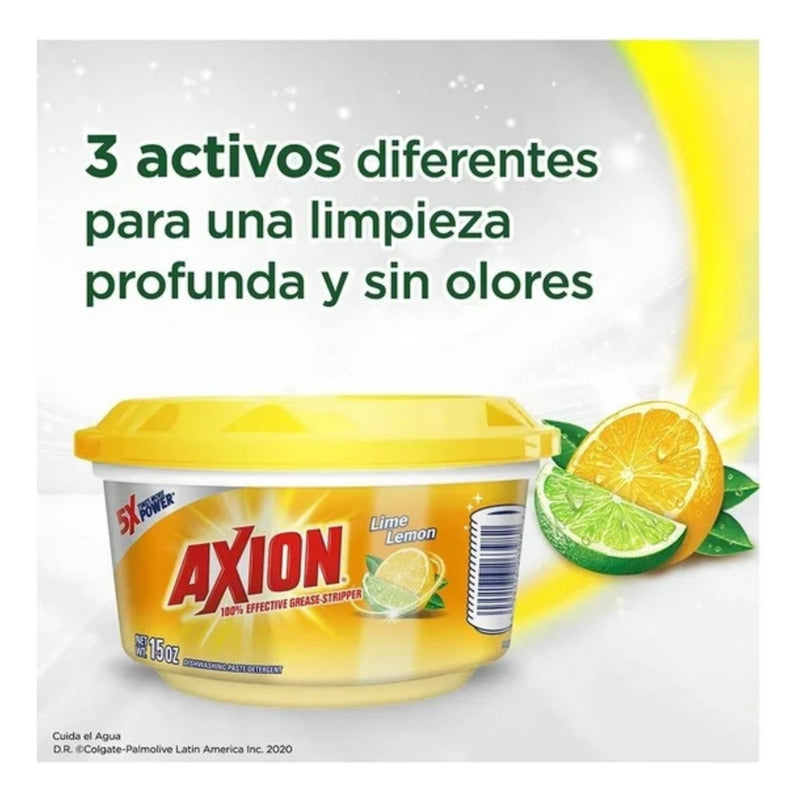 Lavatrastes En Pasta Axion Aroma Limón  425 G (2 Piezas)
