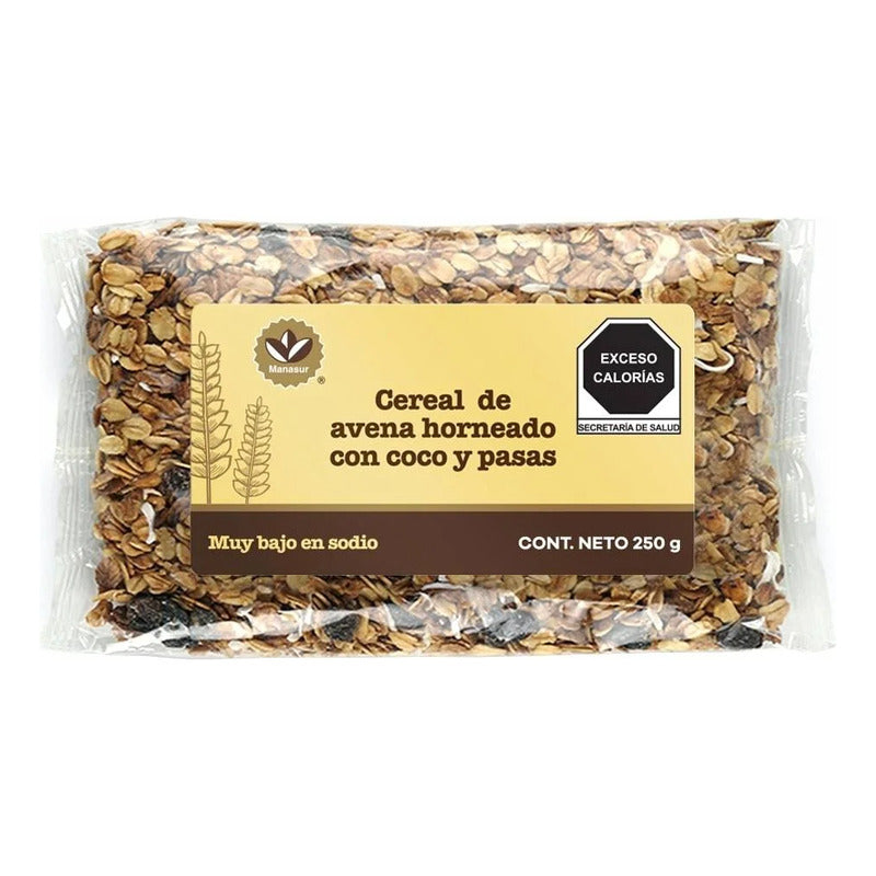 Avena Horneada Con Coco Y Pasas 250g Pack De 4