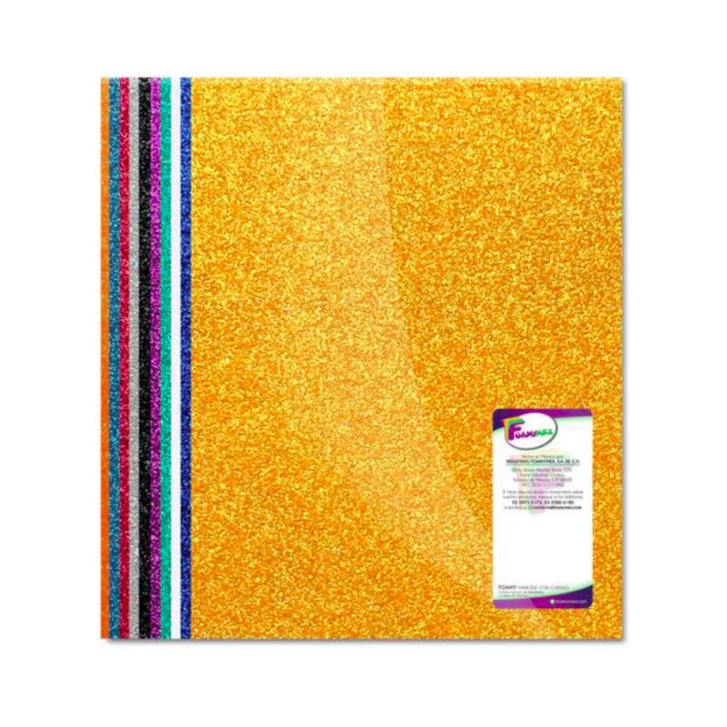 Foamy Carta Diamantado Foamymex Colores Surtidos Paq De 10