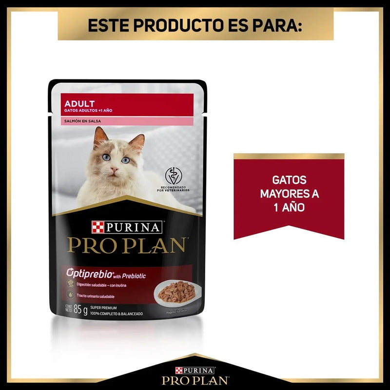 Alimento Para Gato Adulto Raza Mediana Sabor Salmón De 85 G