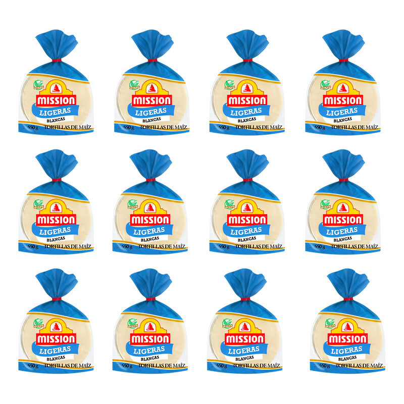 Tortillas De Maíz Blancas Mission Ligeras 12 Piezas De 550gr