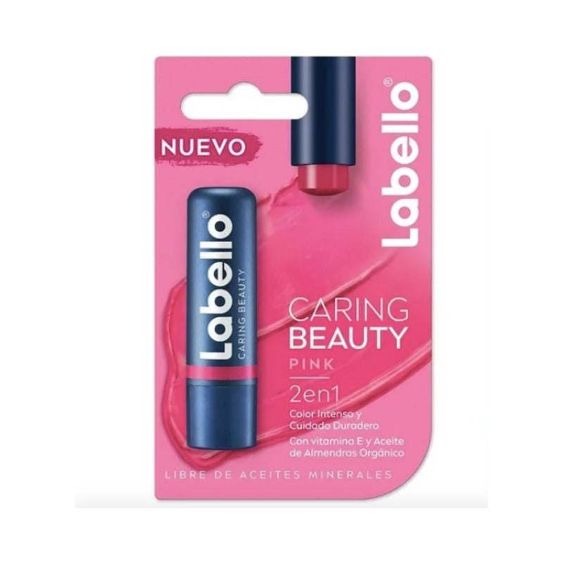 Bálsamo Labial Labello Caring Beauty Pink 1 Pieza De 4.8gr