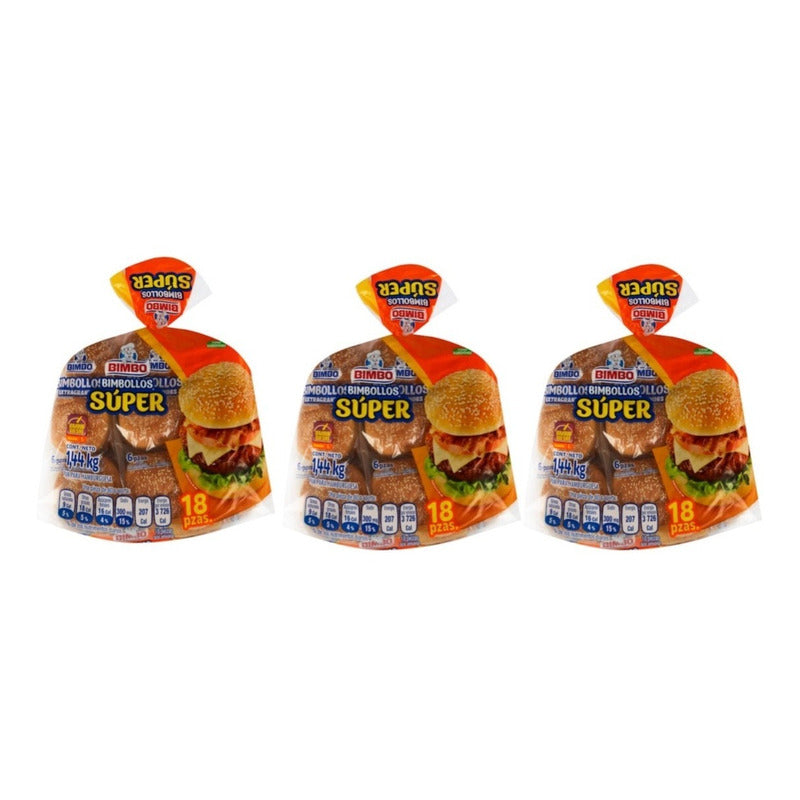 Pan Para Hamburguesas Bimbo Bimbollos Extra Grandes 3pack