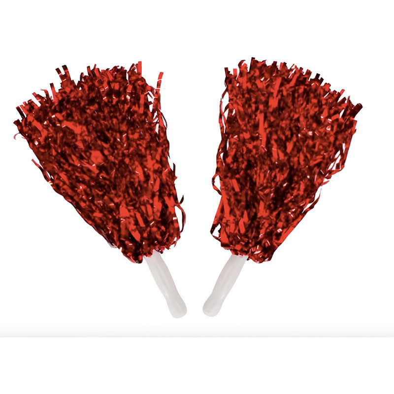 Pompones De Porrista Rojos Milyn De 38cm  Pack De 2 Rojo