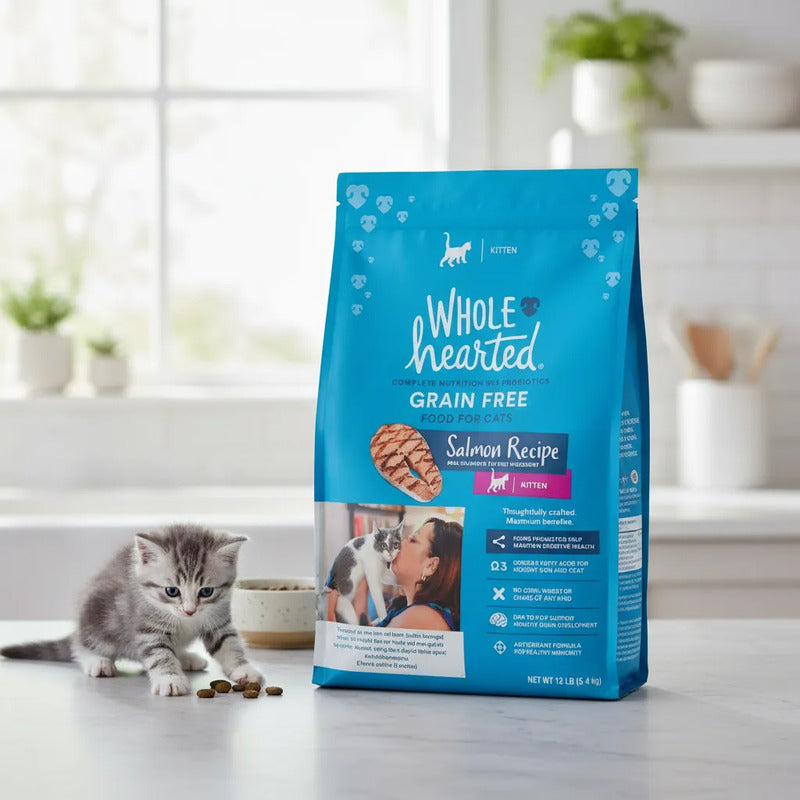 Alimento Natural Para Gatito Receta Salmón, 5.4 Kg