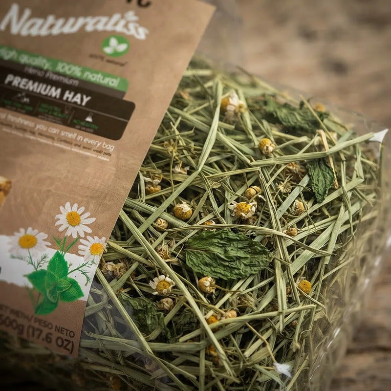 Heno Con Manzanilla Y Menta Para Pequeñas Mascotas, 500 G