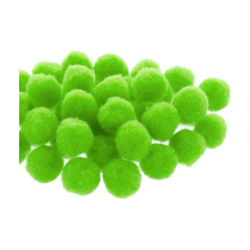 Mercería Pom Poms De 19mm Color Verde Limón 3 Paq De 100pz