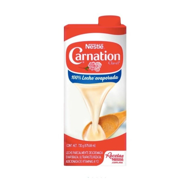 Leche Evaporada Nestlé Carnation Clavel 720ml 6pzas