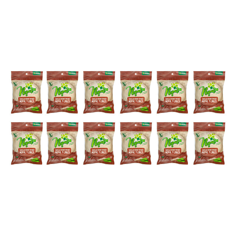 Tortillas De Nopal Maíz Y Linaza Nopalia 12 Piezas De 450gr
