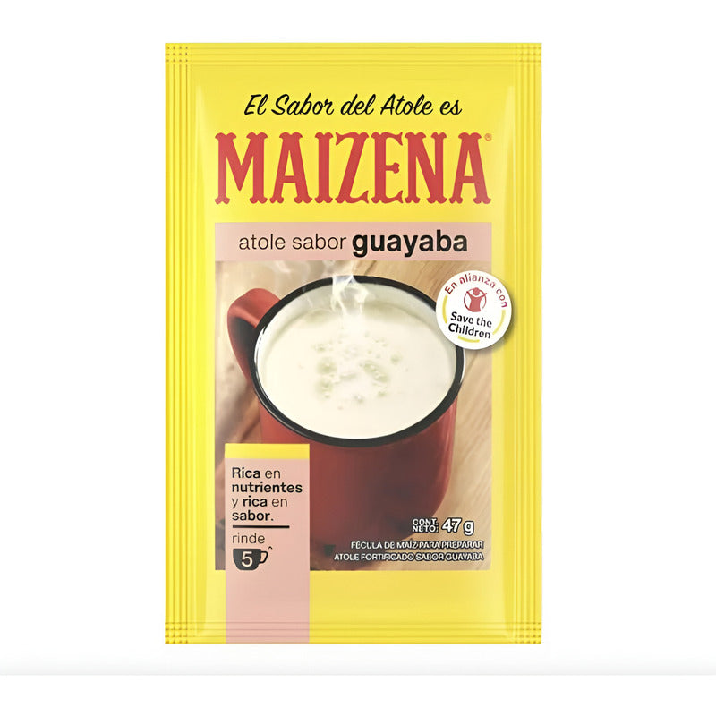 Fécula De Maíz Maizena Atole Sabor Guayaba 9 Piezas De 47gr