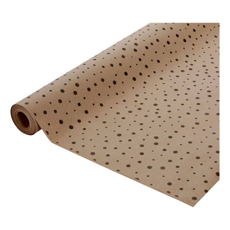 Papel Kraft Diseño De Puntos 10 Rollos De 65cm X 5m Kraft Papel Kraft Diseño De Puntos