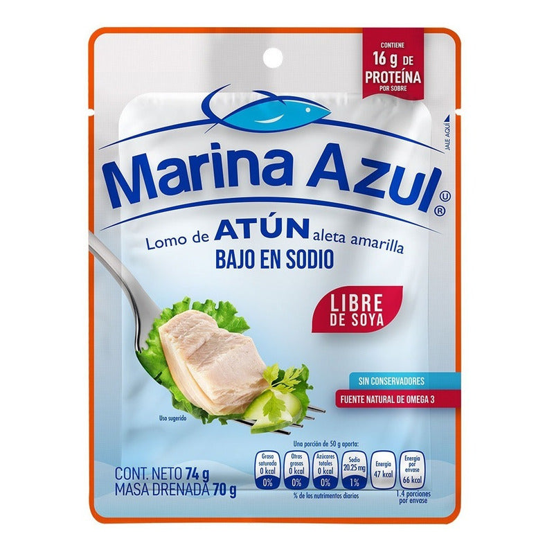 Atun En Agua Bajo En Sodio Marina Azul 74 Gr 8 Pack Ipg