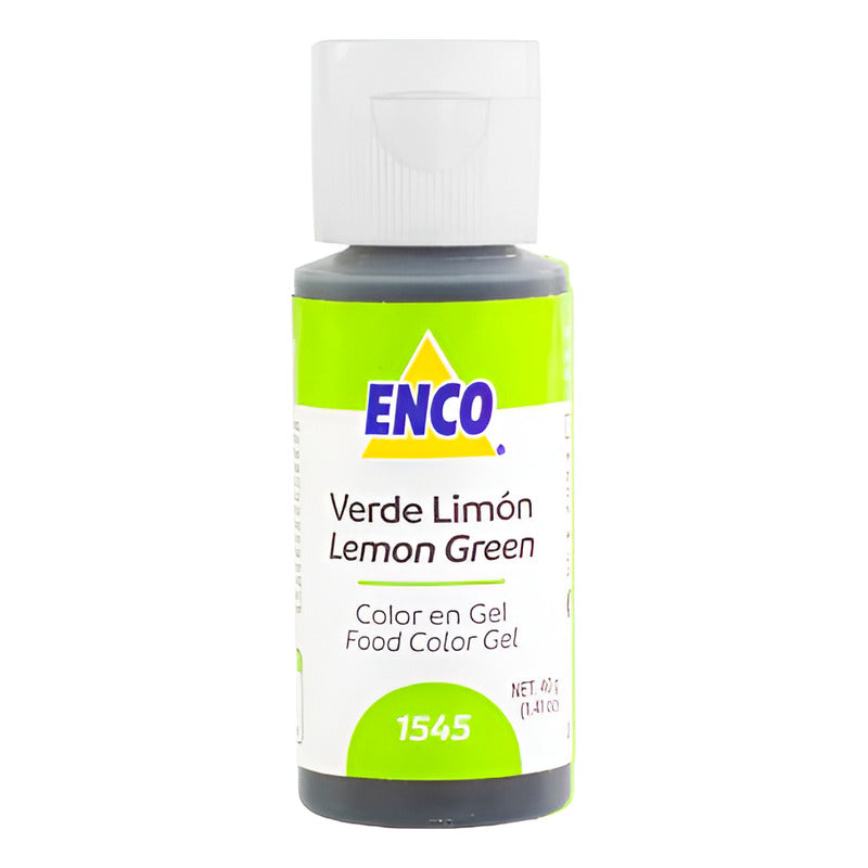 Colorante En Gel Comestible Enco Verde Limón 40g (2 Pzs) Verde Limón