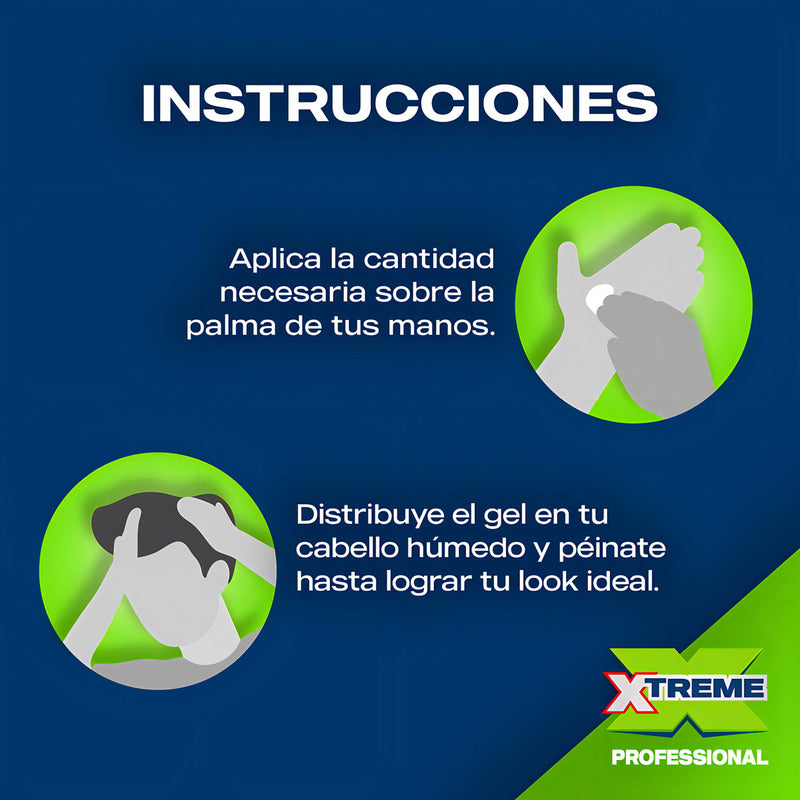 Xtreme Gel Para El Cabello, Professional, 1000g, Fijador, Sin Residuos, Sin Alcohol, A Base De Agua.