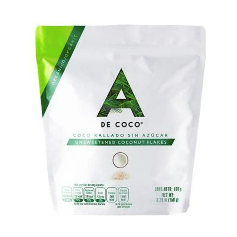 A De Coco/ Coco Rayado Orgánico Deshidratado 3 Pzas De 150gr