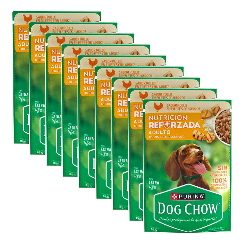 Alimento Para Perro Purina Dog Chow Pollo Y Arroz 9pz De 85g