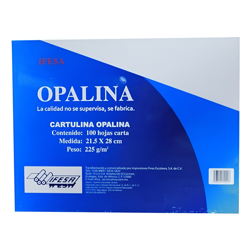 Cartulina Opalina Ifesa  100 Hojas Carta Blanca Blanco