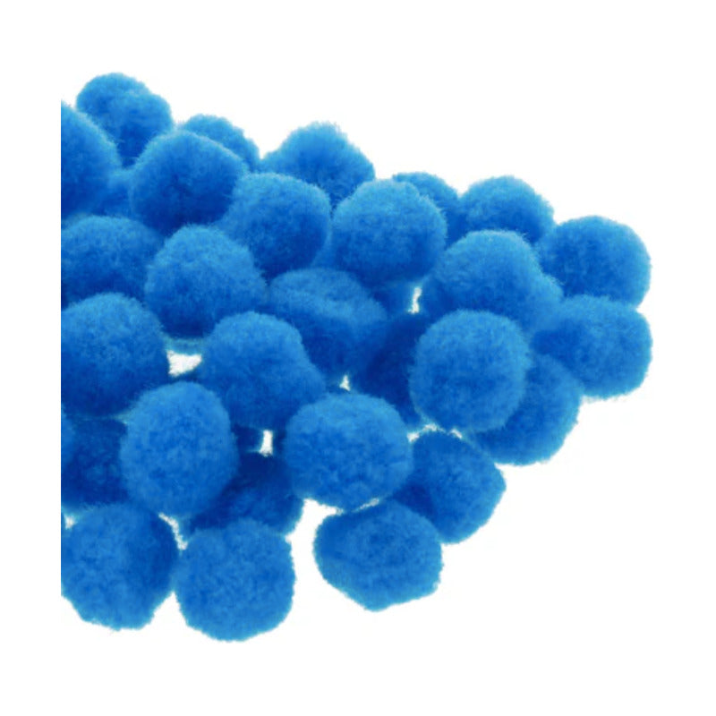 Mercería Pom Poms De 19mm Color Azul 1 Paq De 100pz