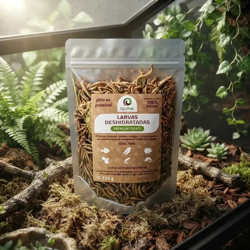 Tenebrios Deshidratados Para Reptiles Anfibios Y Aves, 125 G
