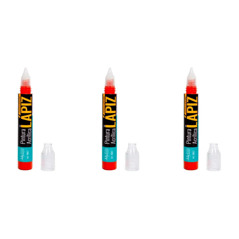 Pintura Acrílica En Lápiz Color Naranja 3 Piezas De 30ml Naranja
