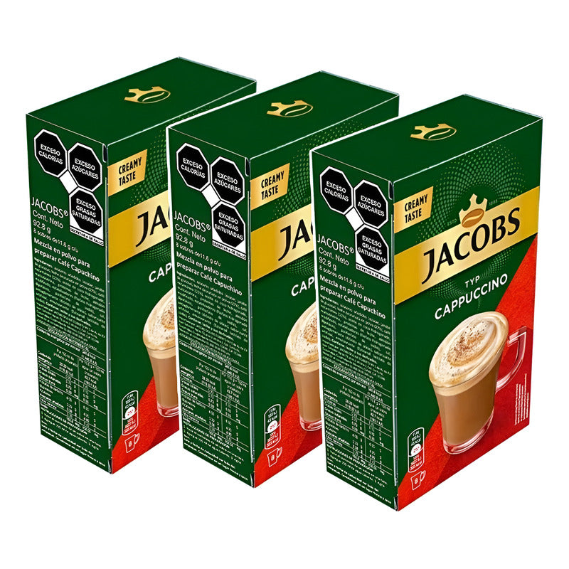 Polvo P\ Preparar Café Jacobs Capuccino 24 Sobres(3 Cajas)