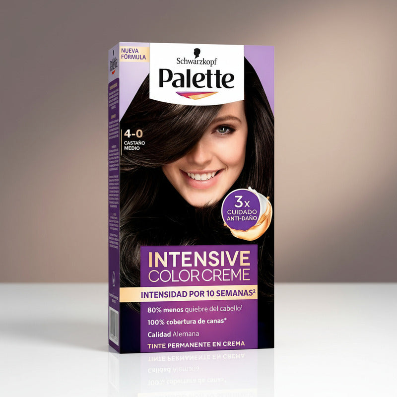 Tinte Para Cabello Palette 4-0 Castaño Medio 2 Pzas De 50ml 4-0 Castaño Medio
