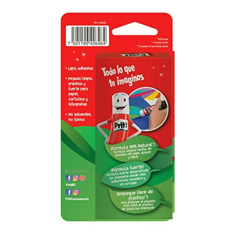 Pritt Lápiz Adhesivo, Es Un Pegamento Seguro Para Niños, Ideal Para Útiles Escolares Y Manualidades, Adhesivo Resistente Para Oficina Y Papelería, Pegamento Pritt, 3x11g