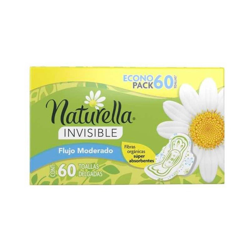 Toallas Femeninas Naturella Invisible Con 60 Piezas