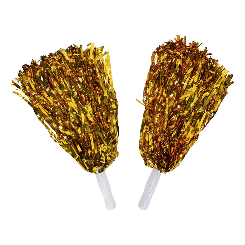 Pompones De Porrista Color Oro 2 Piezas De 38cm Oro
