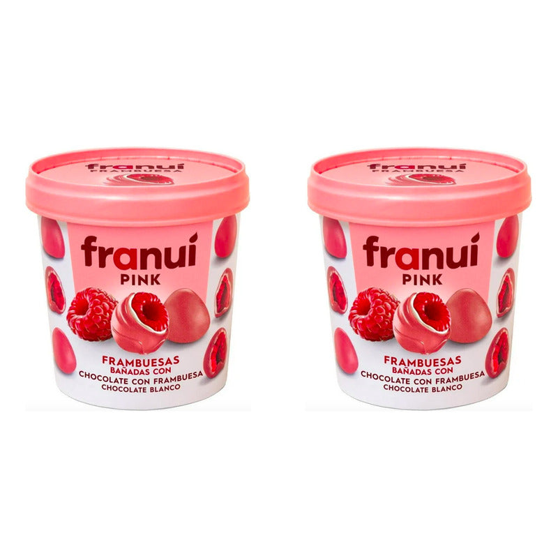 Frambuesas En Chocolate Blanco Franuí 2 Piezas De 150gr