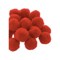 Mercería Pom Poms De 50mm Color Rojo 1 Paquete Con 30pz