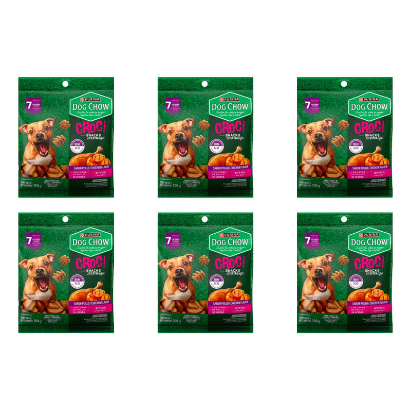 Snack Para Perro Purina Dog Chow Croc Todas Razas 6pz D 100g