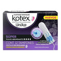 Tampones Kotex Unika Súper Flujo Abundante 6 Paq De 12 Pzas