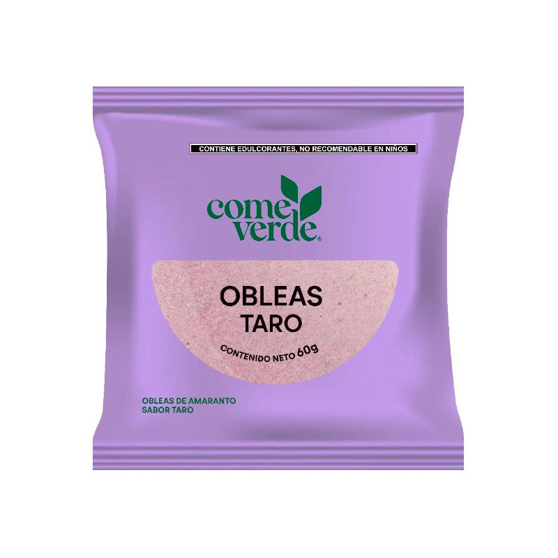 Obleas De Amaranto Come Verde Sabor Taro De 60 G