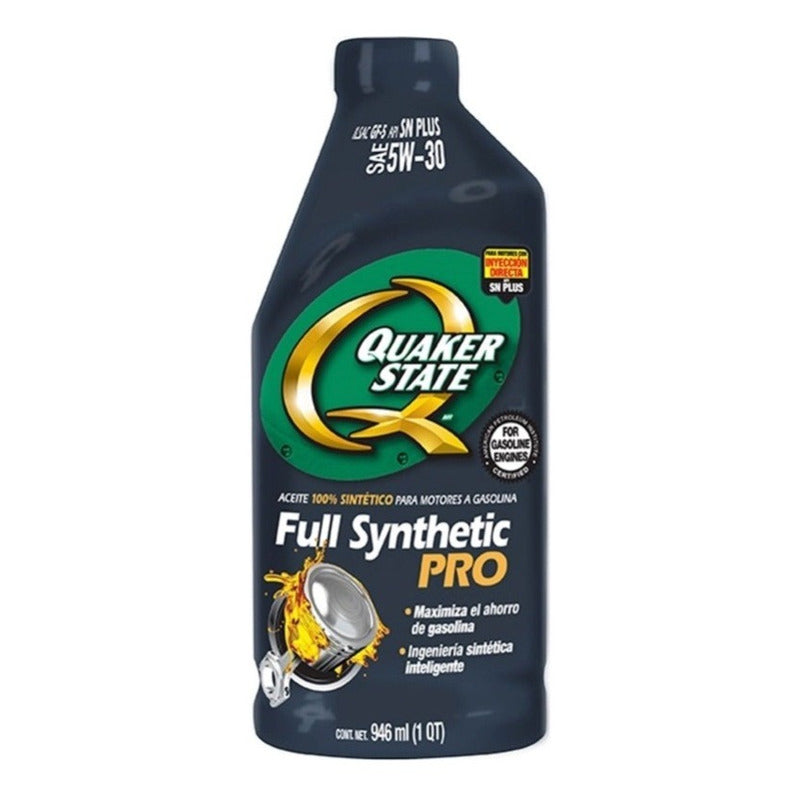 Aceite De Motor 1/4 Quakerstate Totalmente Sintetico 5w-30
