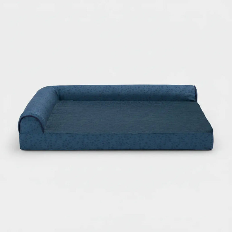 Cama Extendida Patrón Almendras Para Perro, Mediano Azul Lounge