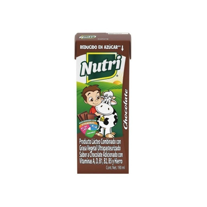 Leche Nutrileche Sabor Chocolate 190 Ml 24pzas