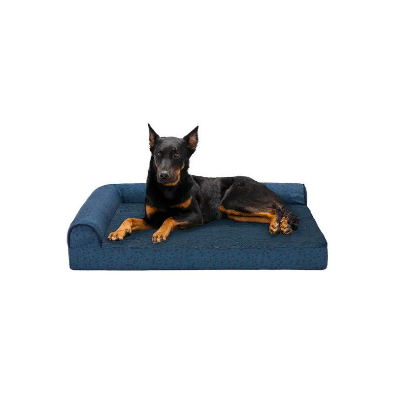Cama Extendida Patrón Almendras Para Perro, Mediano Azul Lounge