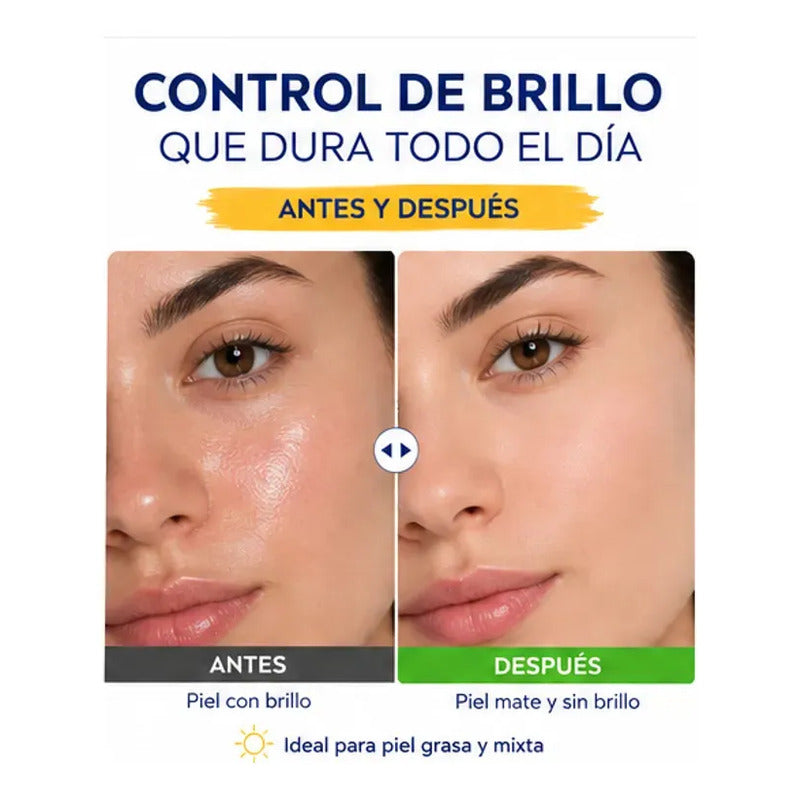 Protector Solar Nivea Facial Control Brillo Fps 50 I Kit 2 Piezas De 50ml Cada Una I Efecto Matte