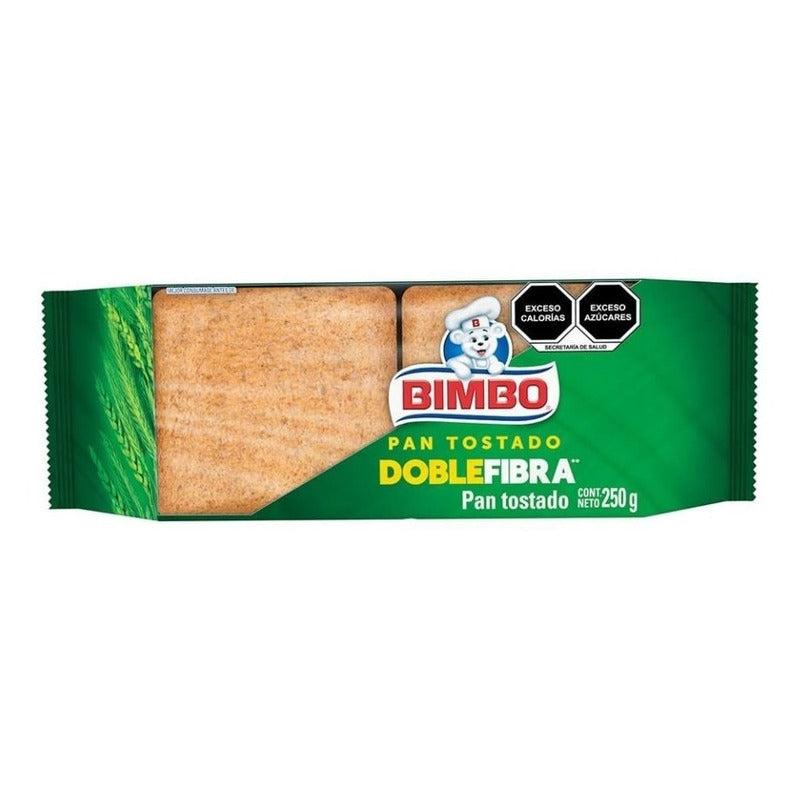 Pan Tostado Bimbo Doble Fibra 250 G 4 Paquetes Ipg